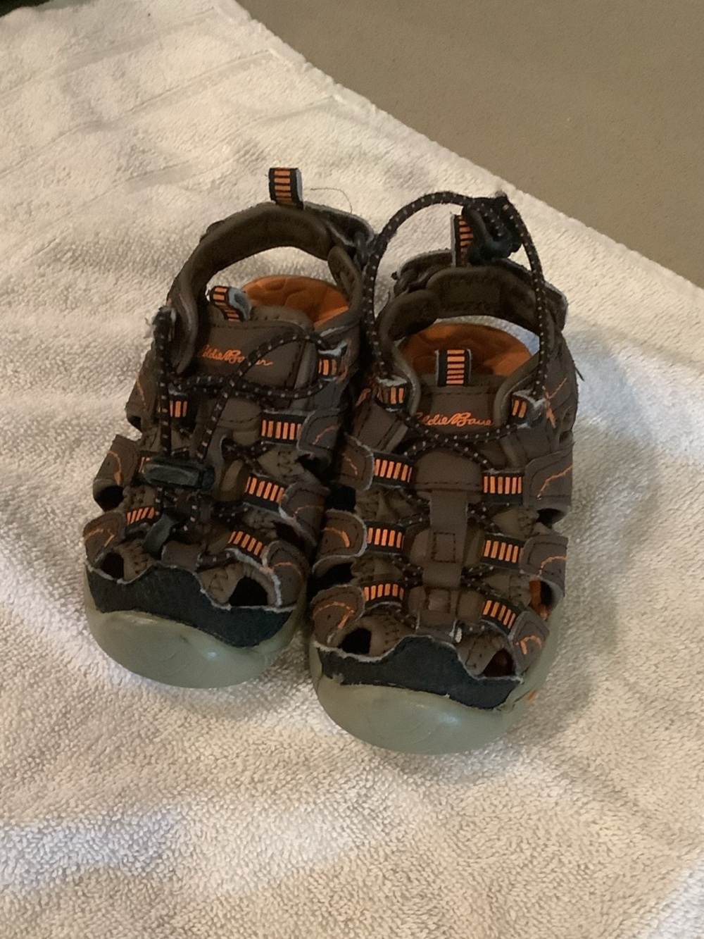 Eddie Bauer Brown and Orange Closed-Toe Kids Sandals